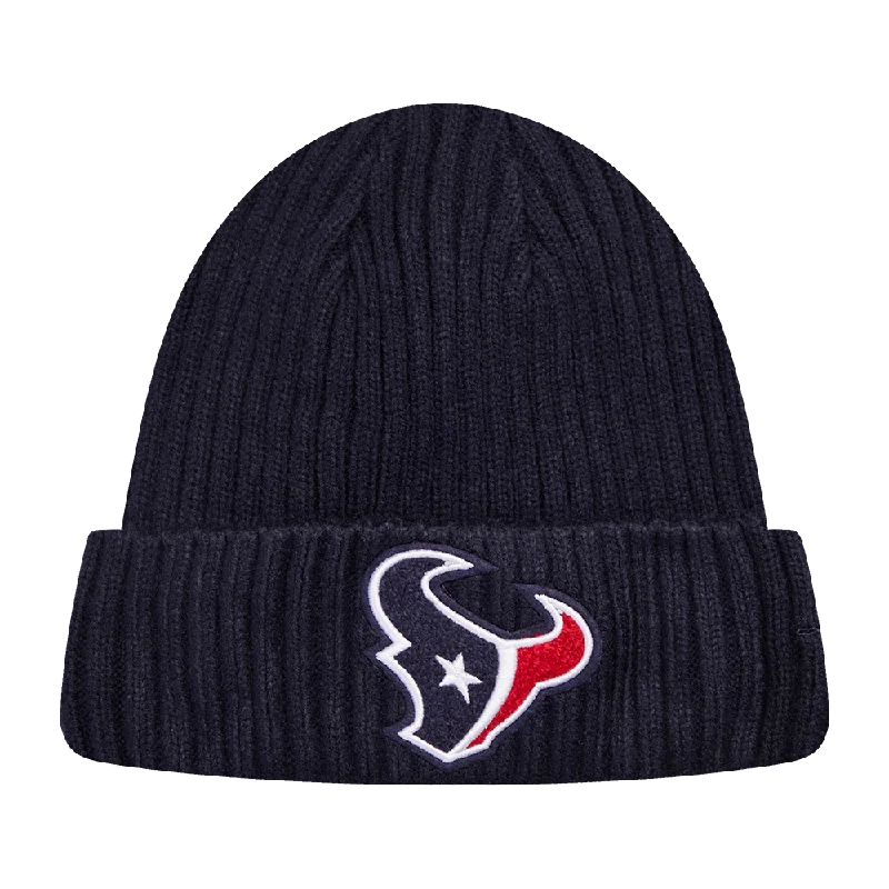 Designer trucker cap with signature brand patch -NFL HOUSTON TEXANS MASH UP BEANIE (MIDNIGHT NAVY)