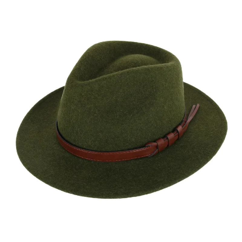 Trendy felt hat for modern urban outfits -Kenny K Men's Australian Wool Fedora with Leather Hatband