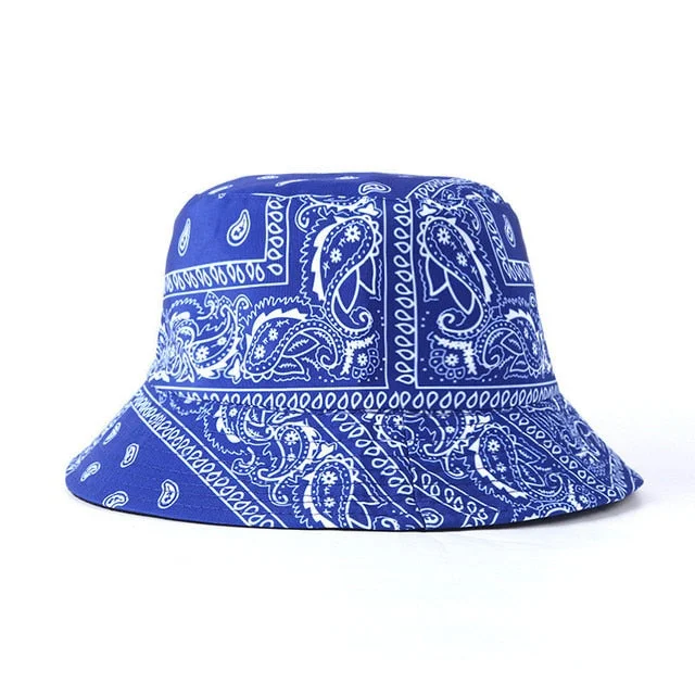 Ethnic Bucket Hat with Tribal Design -Unisex Pattern Cotton Bucket Hat Double-Sided Sun Cap Summer Sun Hats