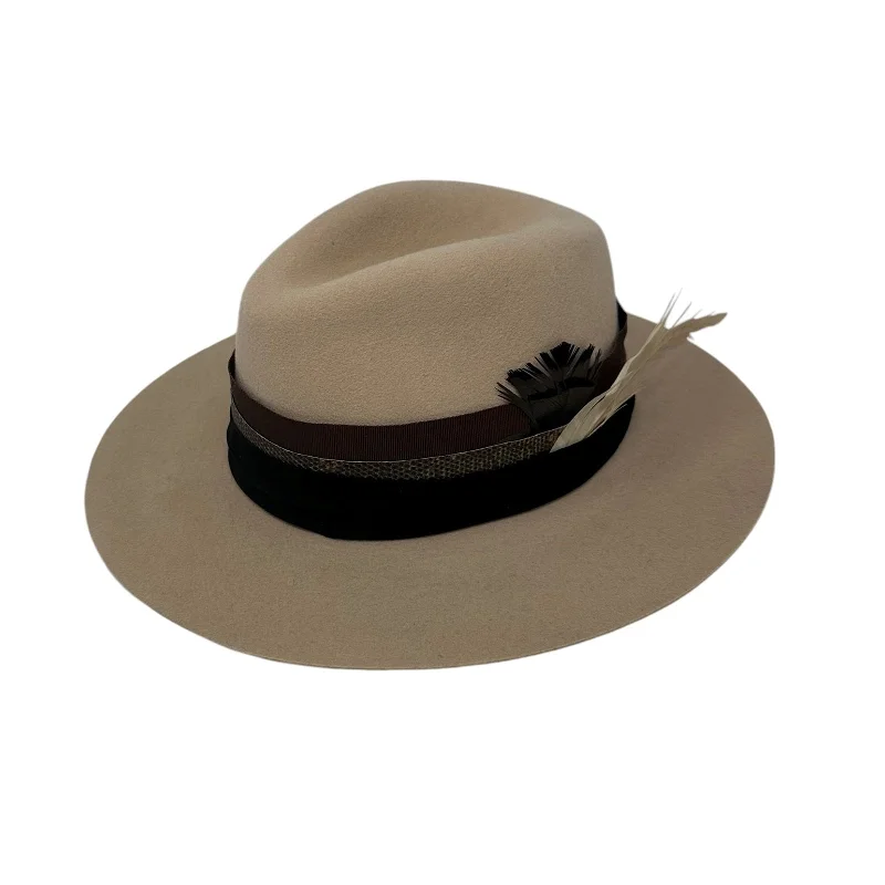 Waterproof felt hat for rainy season protection -Brown & Croc Fedora