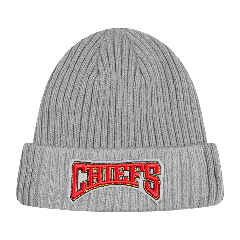 Wool sports cap for chilly game nights -NFL KANSAS CITY CHIEFS CREST EMBLEM BEANIE (GRAY)