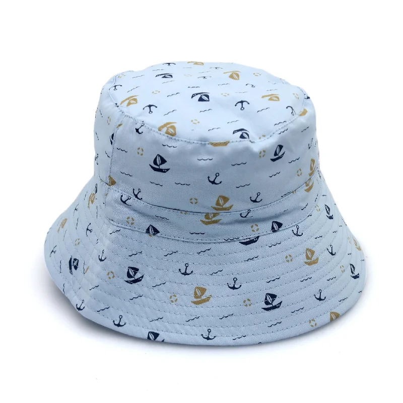 Hypoallergenic Bucket Hat for Sensitive -Mario Bucket Hat - Blue Boats