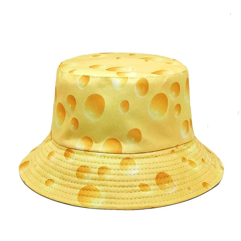 Reversible Bucket Hat for Variety -Cheese Print Reversible Bucket Hat