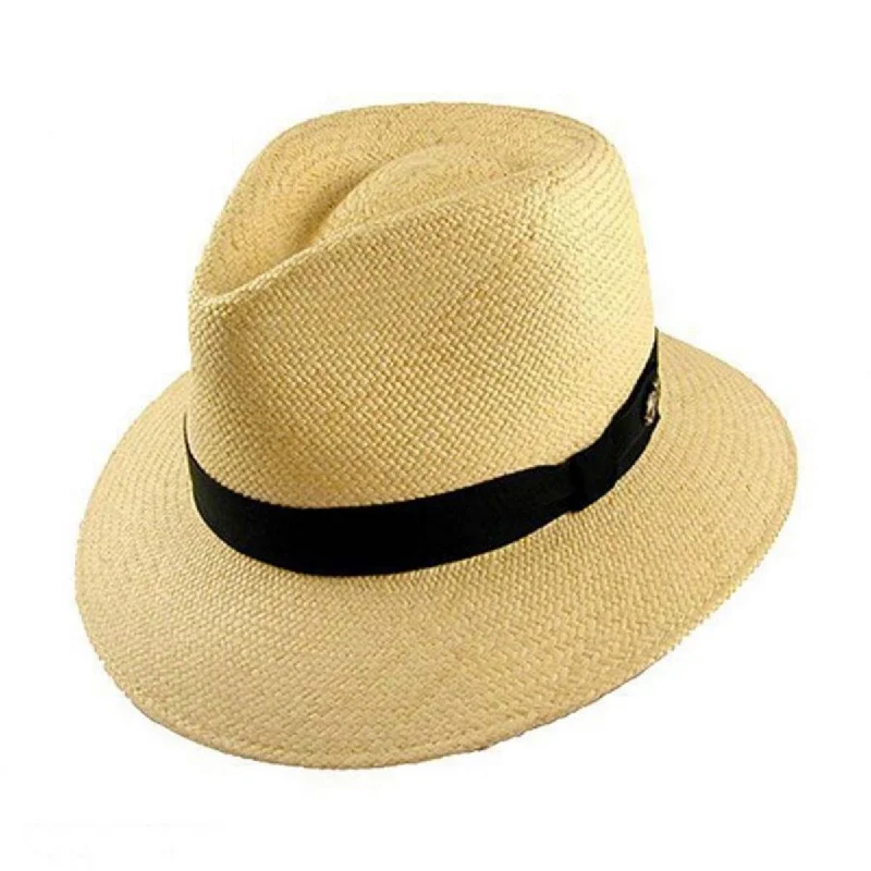 Soft wool felt hat for sensitive scalps -Brooks Panama Straw Fedora Hat