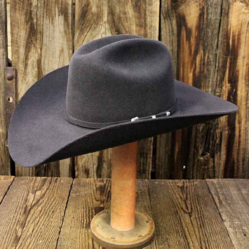 Luxury wool felt hat with soft lining -8X Vegas -  Charcoal Velvet