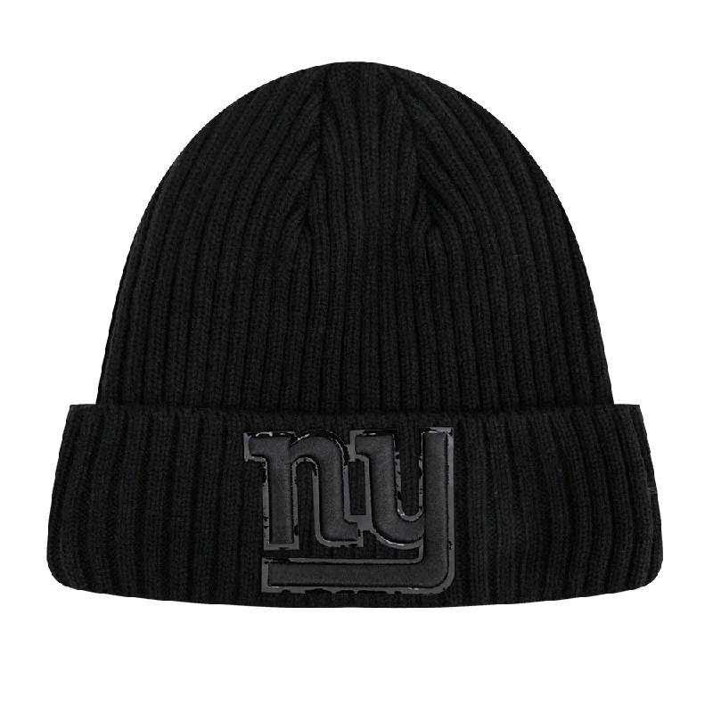 Graphic print cap for artistic expression -NFL NEW YORK GIANTS UNISEX CLASSIC 3BK BEANIE (TRIPLE BLACK)