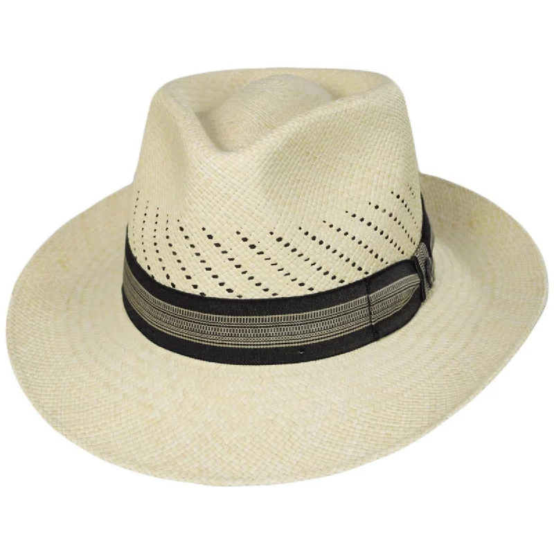 Classic wool felt hat for enduring style -Salvatore Vented Panama Straw Fedora Hat