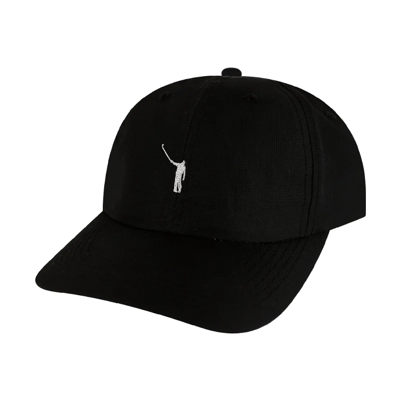 Khaki Baseball Cap for Casual -No Laying Up Small Fit Performance Hat | Black w/ White Wayward Drive