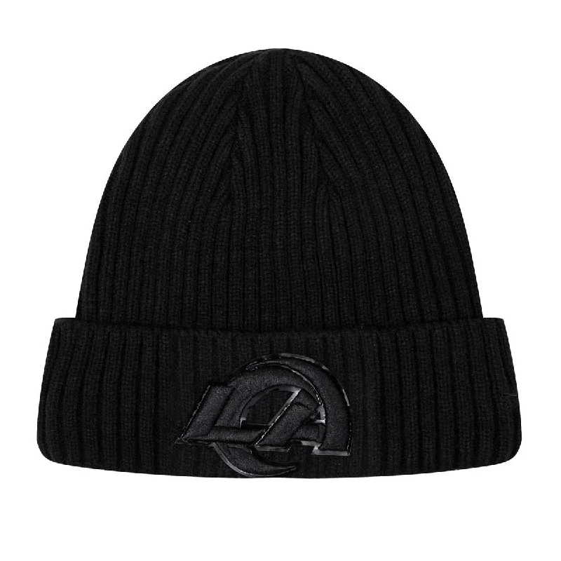 Classic black cap for versatile outfit pairing -NFL LOS ANGELES RAMS UNISEX CLASSIC 3BK BEANIE (TRIPLE BLACK)