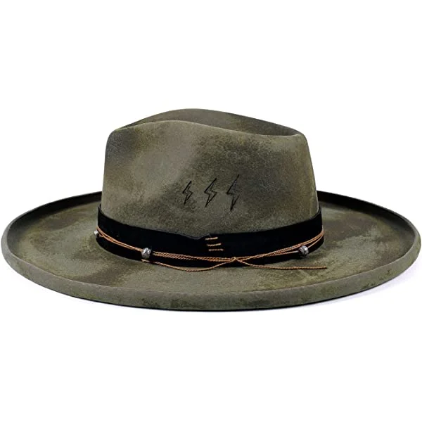 Affordable felt hat with simple chic look -Vintage Fedora Lightning hat-Indigo Brown