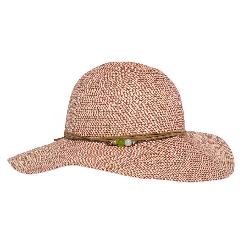 Trendy straw fedora hat for women with a modern, chic look for summer -Sunday Afternoons Hats Sol Seeker Sun Hat - Natural-Red