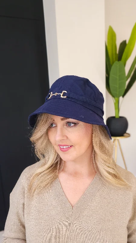 Celtic Bucket Hat with Knotwork -Thea Bucket Hat- Navy