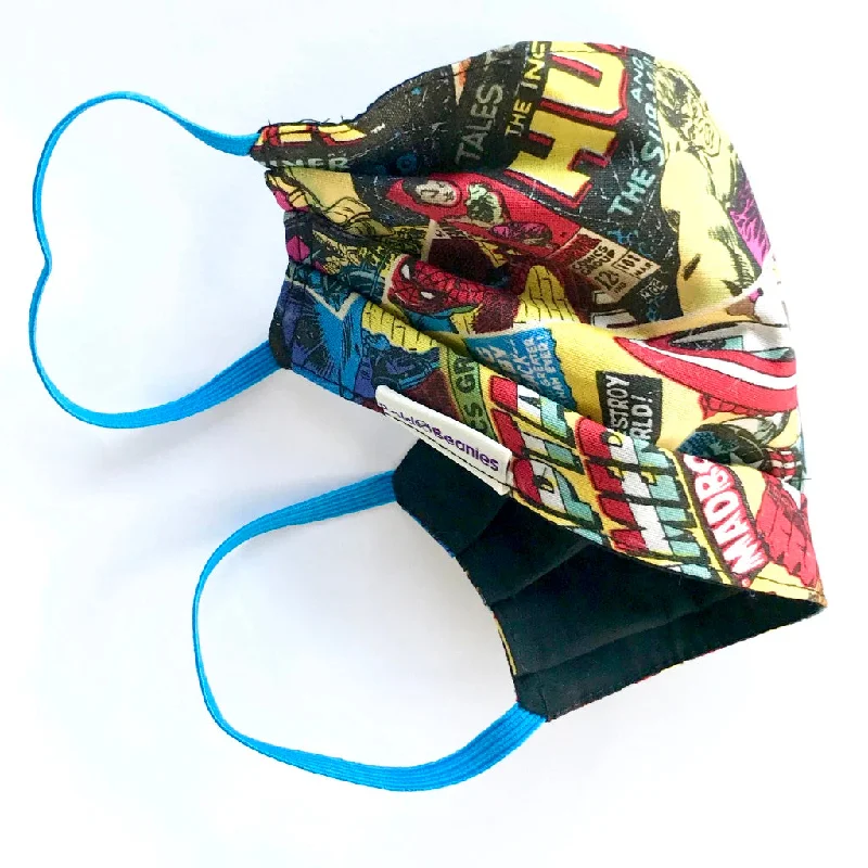 Black mesh cap for breathable summer wear -Fun Surgical-Style Face Mask Marvel Comic