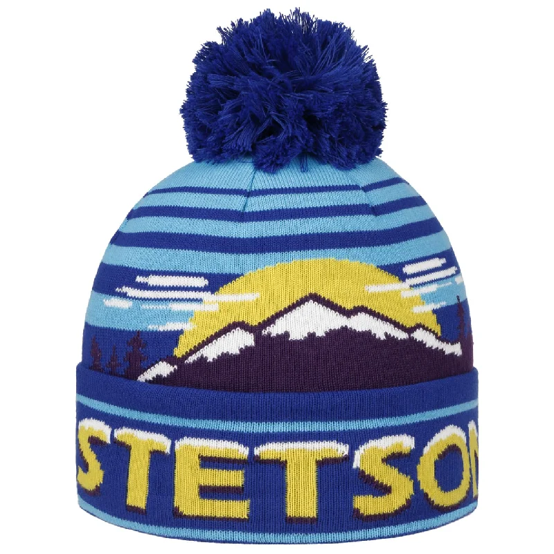 Cotton twill cap for durable daily use -Snowy Mountains Freestyle Beanie Hat by Stetson