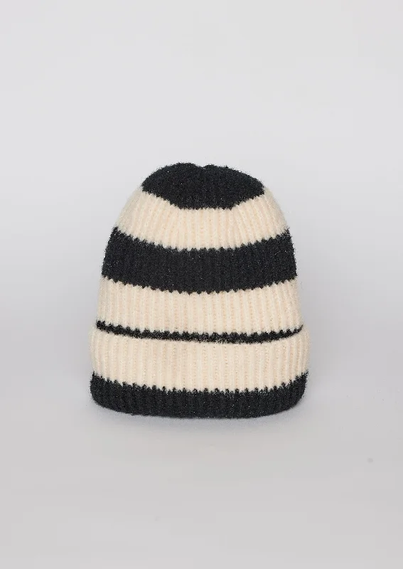 Bold graphic cap for standout fashion flair -Stripe Beanie