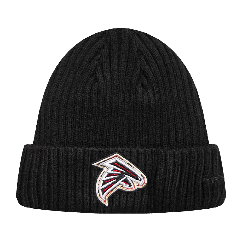 Denim cap with faded wash texture -NFL ATLANTA FALCONS PRO PREP KNIT BEANIE (BLACK)