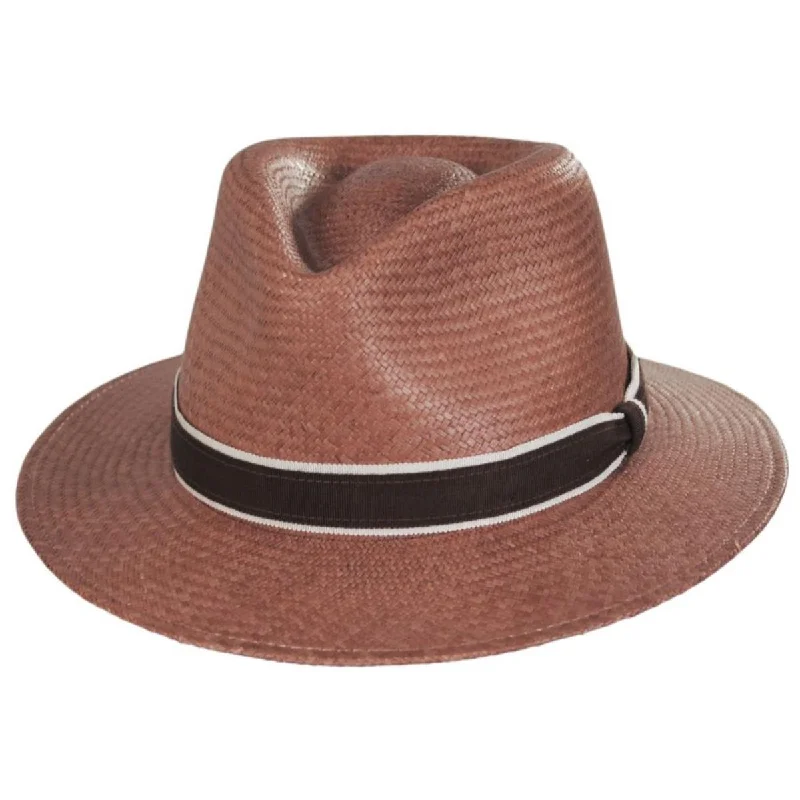 Warm felt hat with thick wool insulation -Brooks Panama Fedora Hat - Mushroom