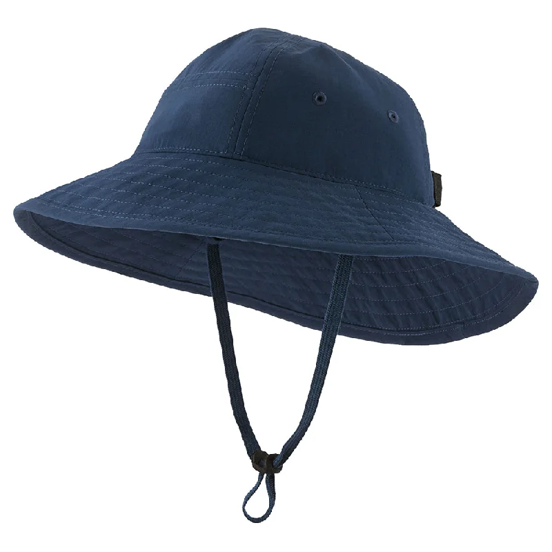 Classic straw sun hat for women with chic woven texture and sun protection -Patagonia Hats Kids Trim Brim Sun Hat - Dark Blue