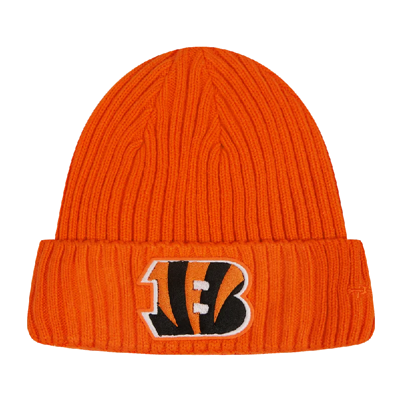 Classic black cap for versatile outfit pairing -NFL CINCINNATI BENGALS CLASSIC CORE UNISEX BEANIE (ORANGE)