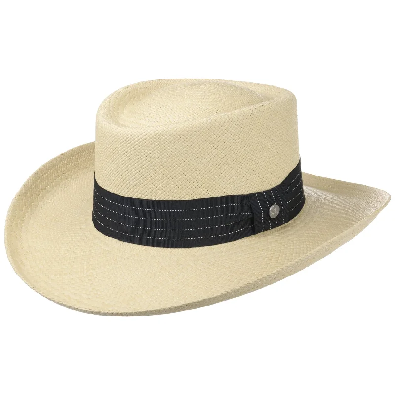 Handmade straw fedora hat for men with a classic, sophisticated style -Serene Oasis Straw Hat