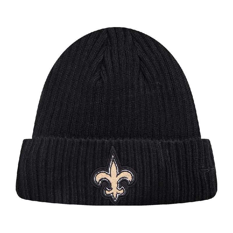 Designer cap for high-end brand appeal -NFL NEW ORLEANS SAINTS MASH UP BEANIE (BLACK)