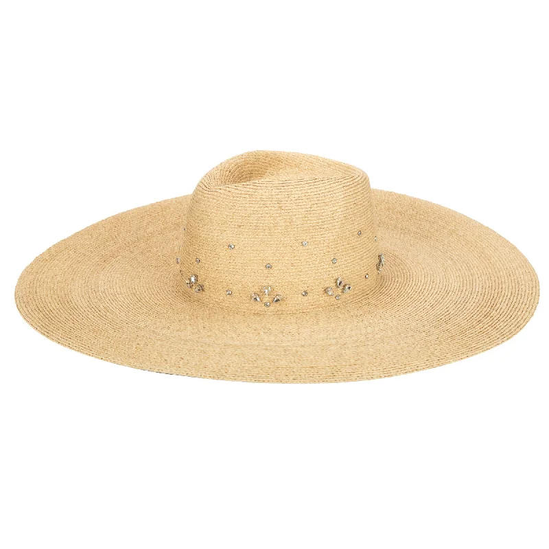 Breathable felt hat for all-day comfort -Glitz Wide Brim Fedora Sun Hat