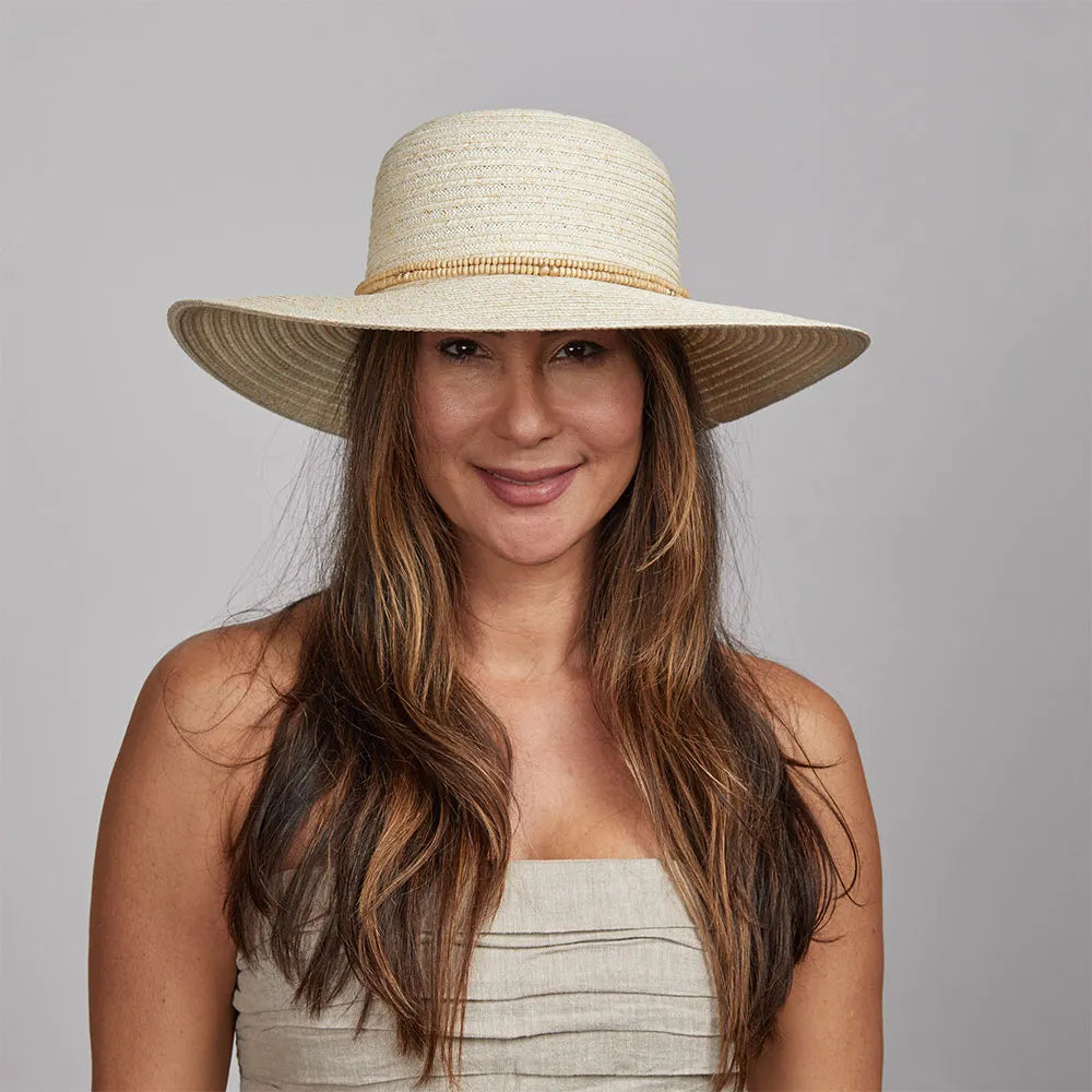 Fashionable straw hat for women with oversized brim for added shade -Capri | Womens Wide Brim Straw Sun Hat