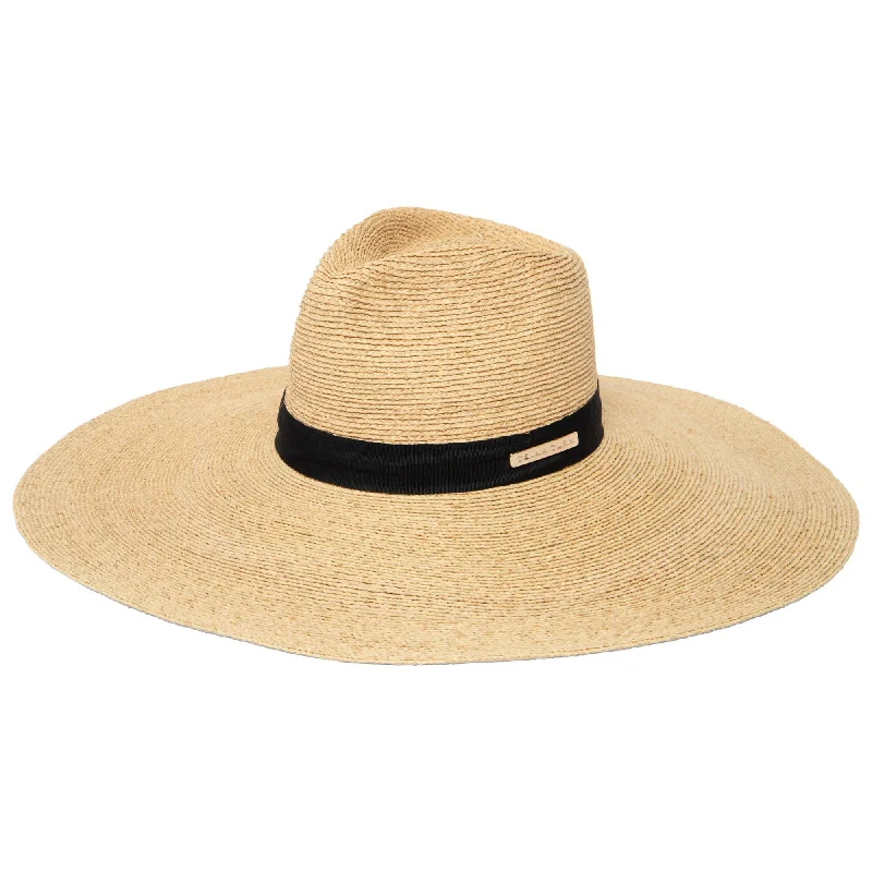 Casual straw cap for women with minimalist design and chic, effortless style -Soliel Floppy Sun Hat by Trina Turk (TRT1004)