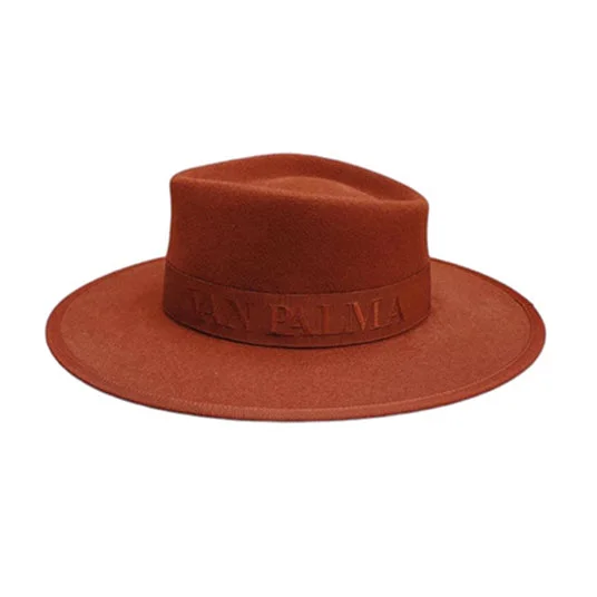 Elegant felt hat with classic shape design -Vantis - Terracotta