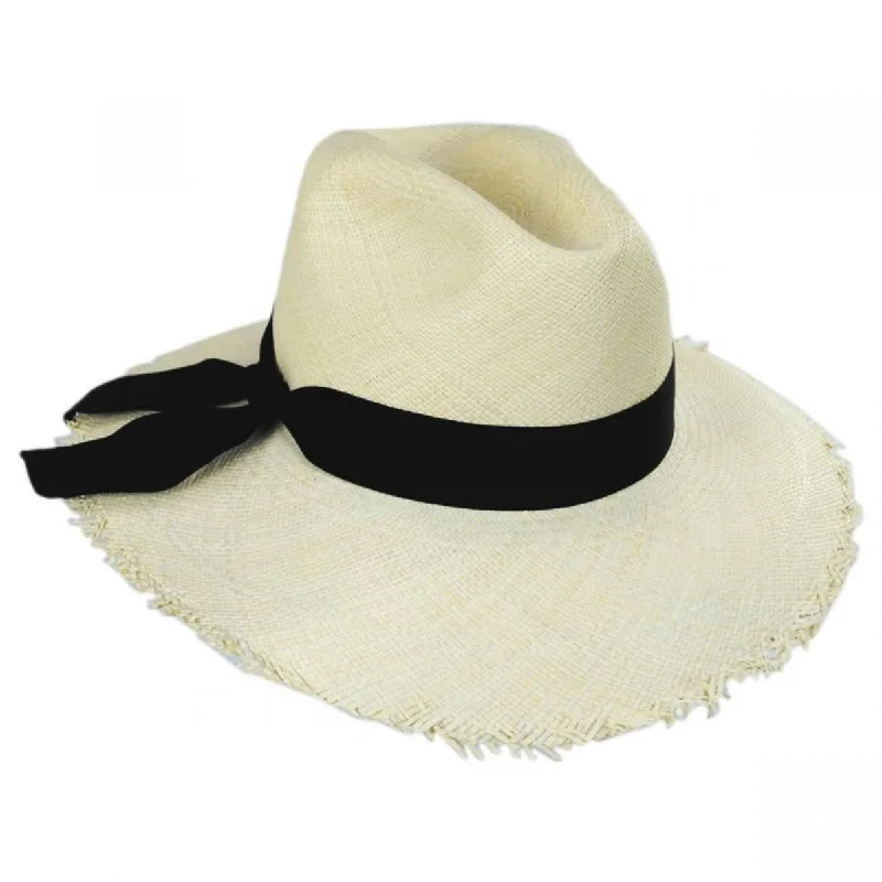 Luxury wool felt hat with soft lining -Georgia Panama Straw Fedora Hat