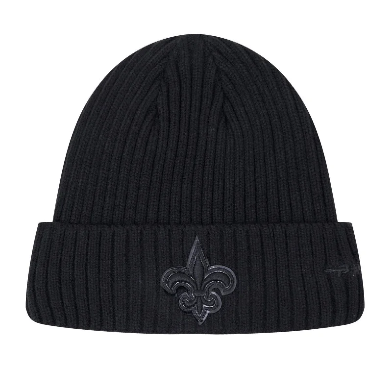 Black baseball cap for sleek all-black looks -NFL NEW ORLEANS SAINTS UNISEX CLASSIC 3BK BEANIE (TRIPLE BLACK)