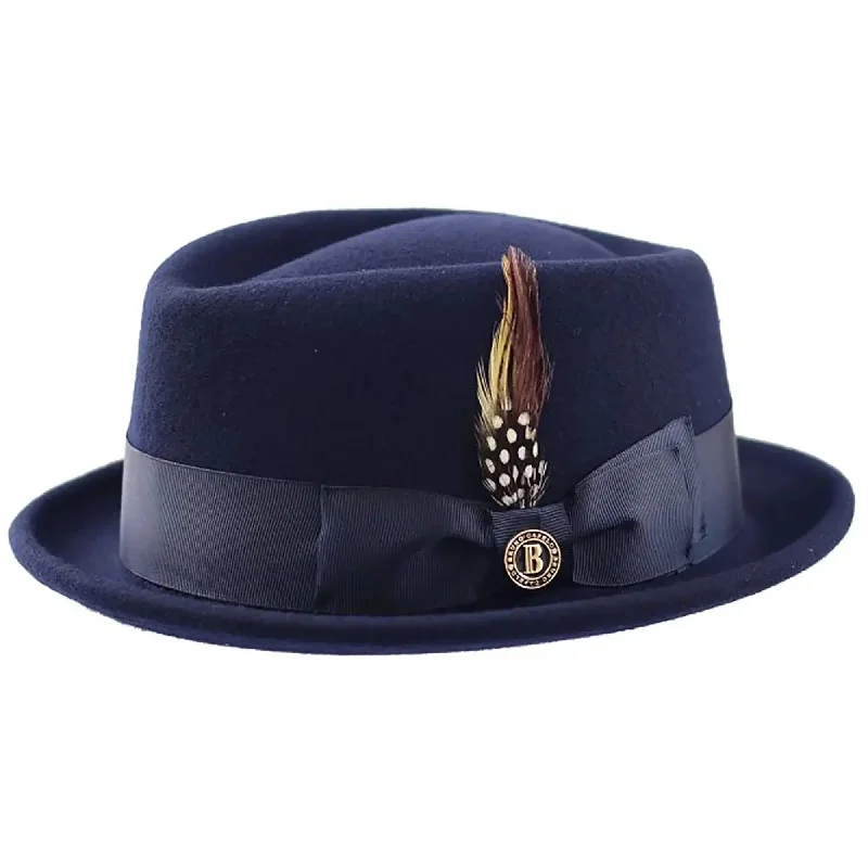 Affordable felt hat for budget-friendly accessorizing -Bruno Capelo Fifth Avenue Diamond Crown Wool Felt Trilby Hat