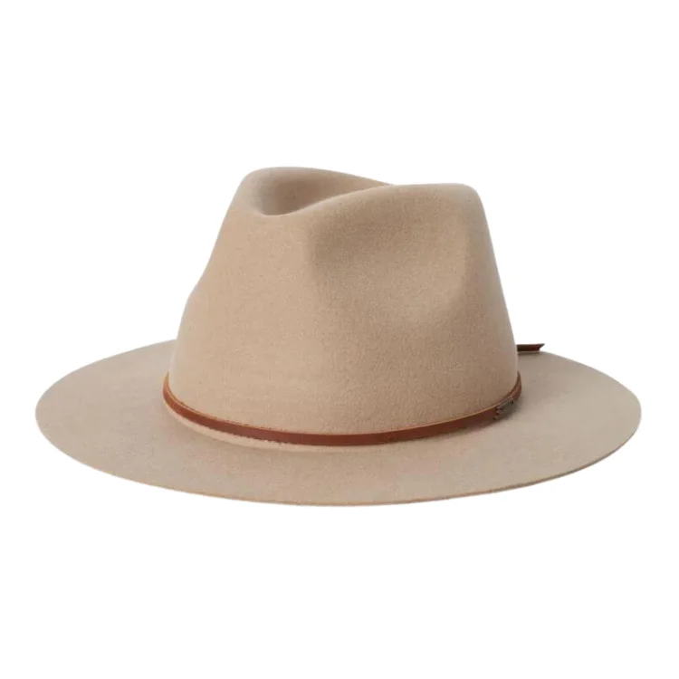 Stylish felt hat for contemporary fashion trends -Brixton Wesley Fedora - Sand/Brown