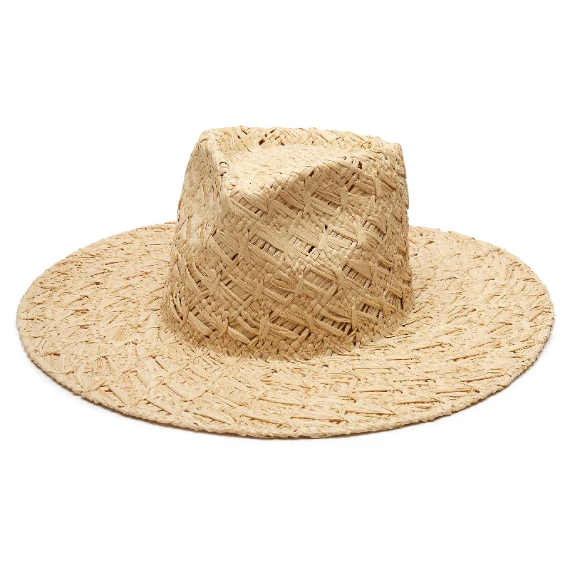 Stylish straw bucket hat for women with casual design and relaxed fit -Suki in Natural