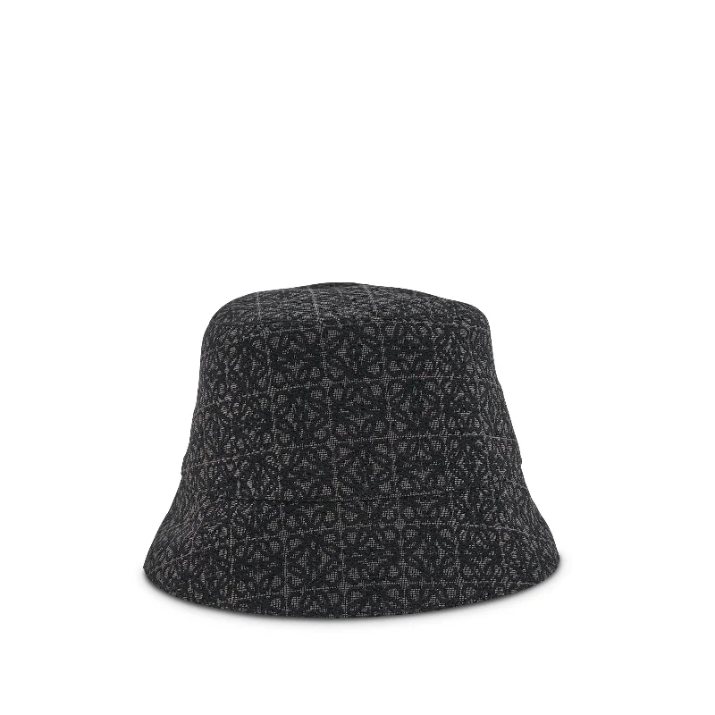 Animal Print Bucket Hat for Fun -Reversible Anagram Bucket Hat in Anthracite