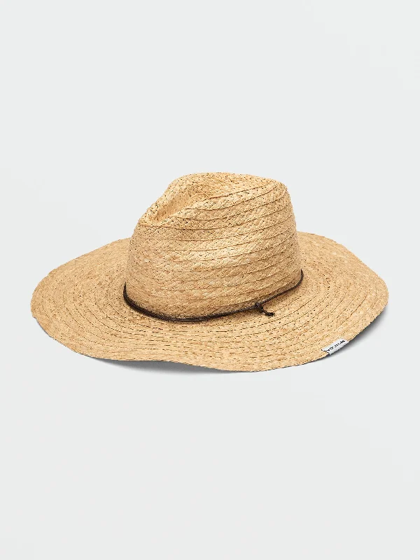 Eco-friendly straw hat for men with biodegradable material and sustainable style -Voldora Straw Hat - Natural