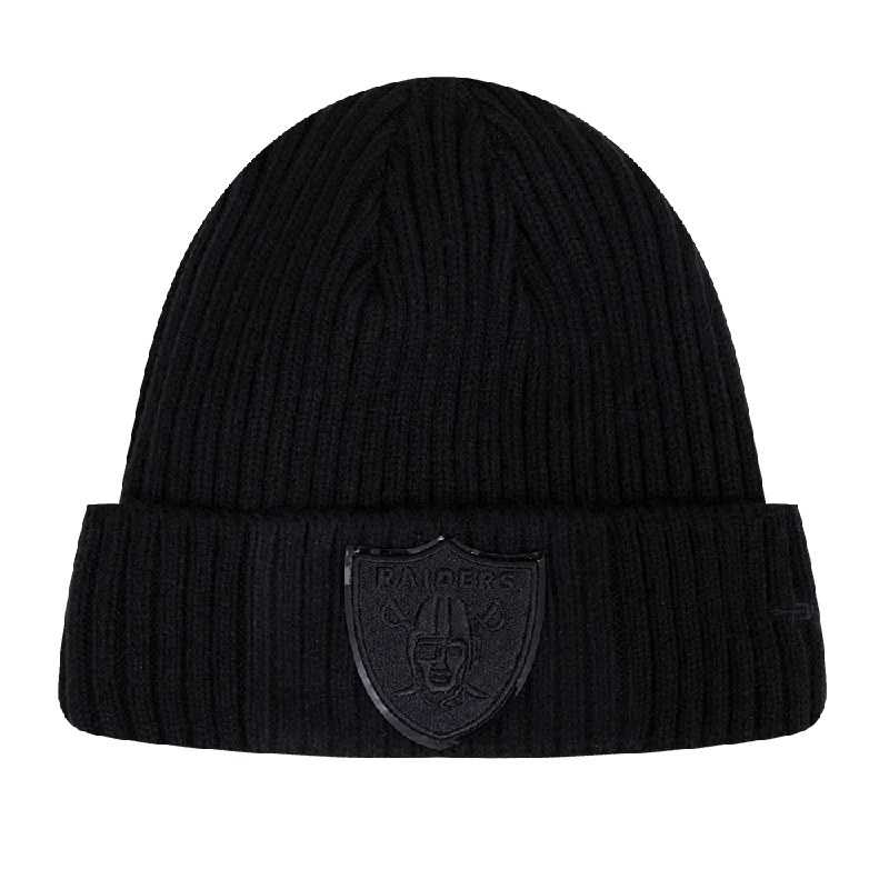 Graphic trucker cap for playful fashion flair -NFL LAS VEGAS RAIDERS UNISEX CLASSIC 3BK BEANIE (TRIPLE BLACK)