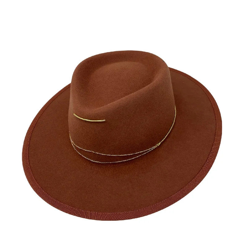 Classic fedora felt hat for timeless charm -Anna - Clay