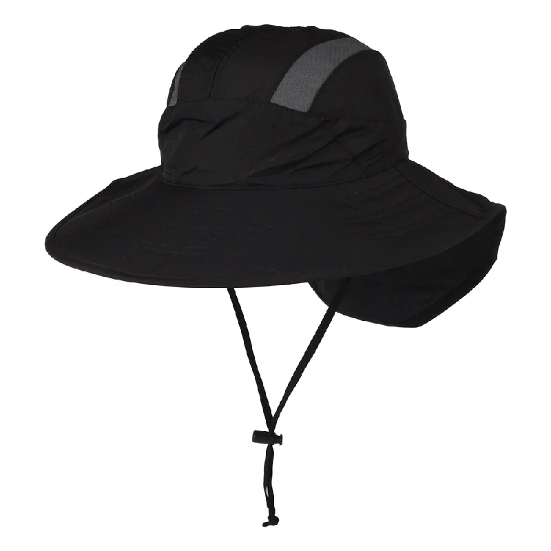 Baseball Cap for Concert Events -Scala Hats Natalie Foldable Sun Hat - Black