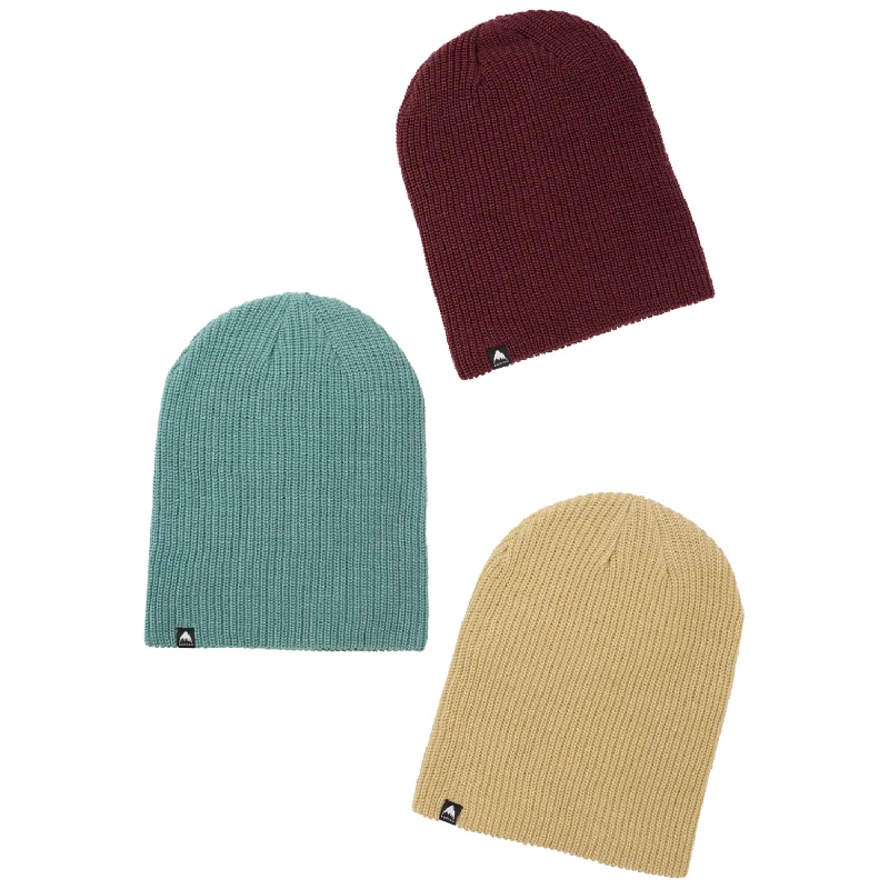 Vintage washed cap for faded cool look -Burton Recycled DND Beanie - 3 Pack 2025