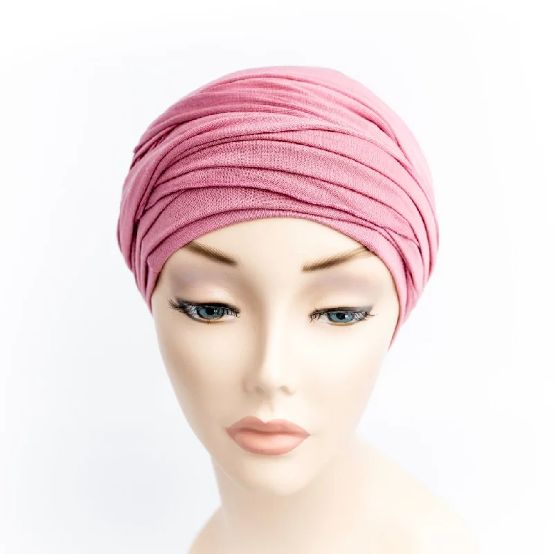 Black snapback cap for sharp modern looks -Chemo Head Wrap Rose Pink