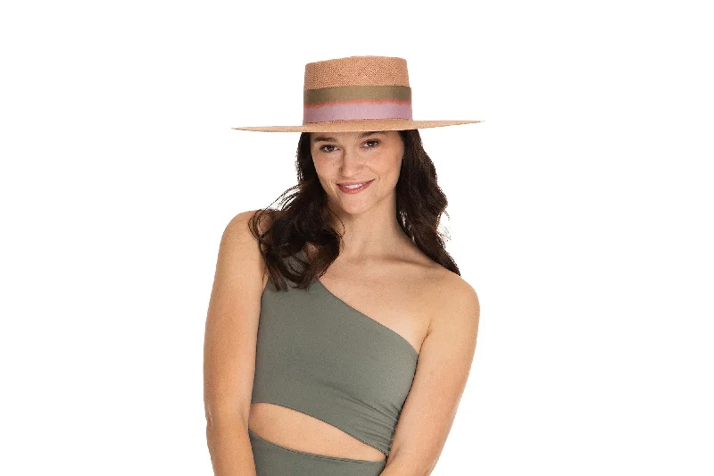 Natural fiber straw hat for women with sustainable materials and eco-friendly style -Francesca