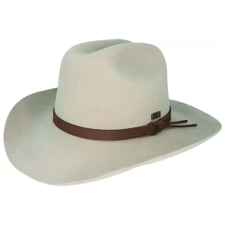 Lightweight felt hat for warm weather style -Flinders Cattleman Western Hat - Oat