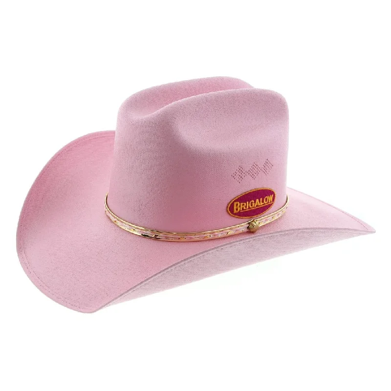 Breathable wool felt hat for warm climates -Brigalow Adults Coloured Straw Cheyenne Hat - Light Pink