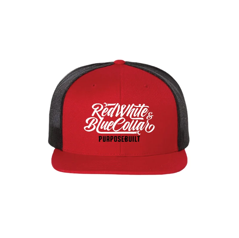 Comfortable straw visor hat for women with adjustable strap and sporty look -RWBC Snapback - Red/Black