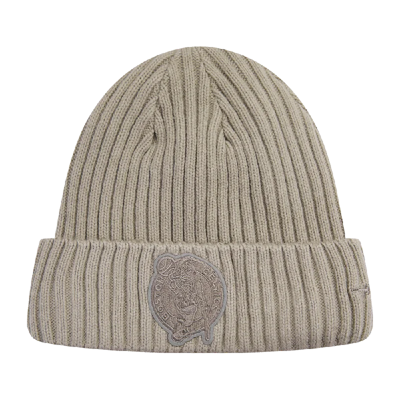 Minimalist cap for sleek simple style -NBA BOSTON CELTICS NEUTRAL BEANIE (TAUPE)