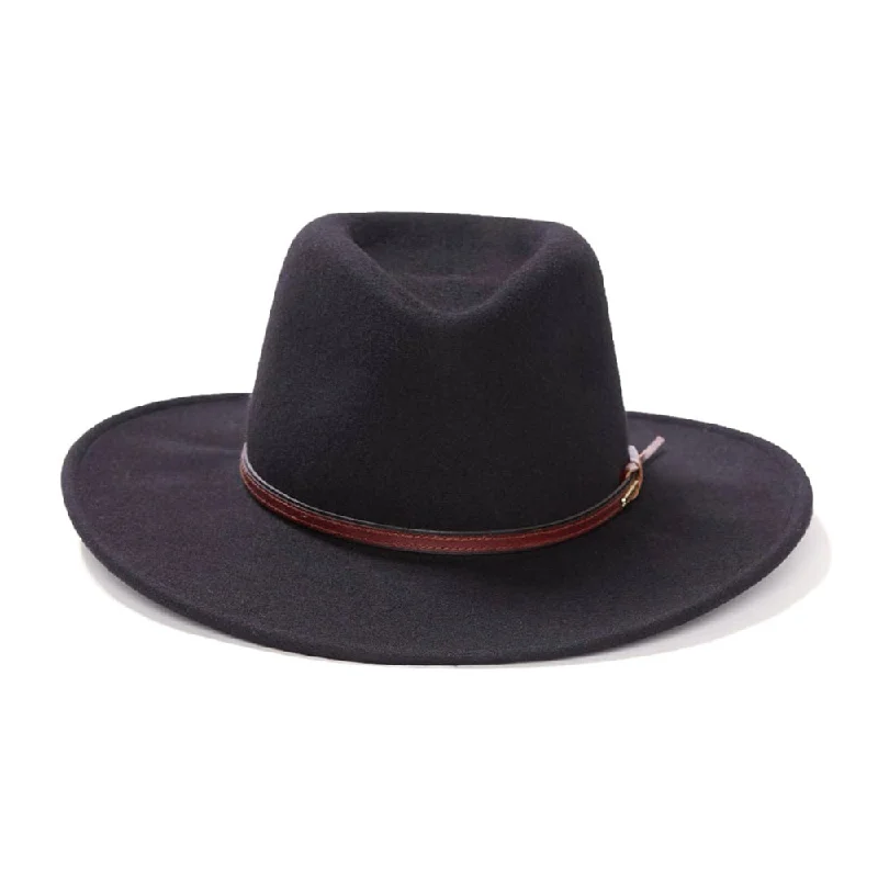 Simple straw fedora for men with traditional styling and lightweight construction -Bozeman Outdoor Black