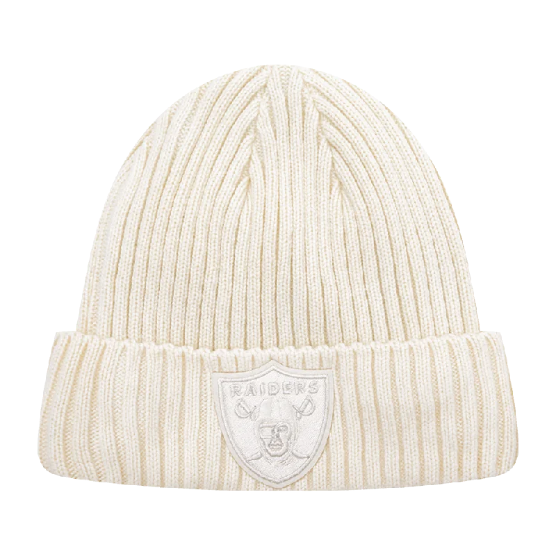 Breathable mesh cap for hot weather comfort -NFL LAS VEGAS RAIDERS NEUTRAL UNISEX BEANIE (EGGSHELL)