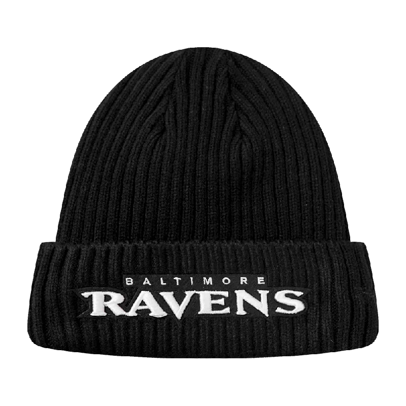 Durable dad cap for relaxed weekend outings -NFL BALTIMORE RAVENS CLASSIC CORE UNISEX BEANIE (BLACK)