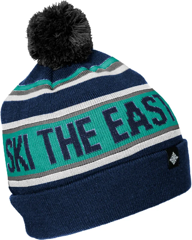 Cotton twill cap for durable daily use -Youth Tailgater Pom Beanie - Frozen Waterfall